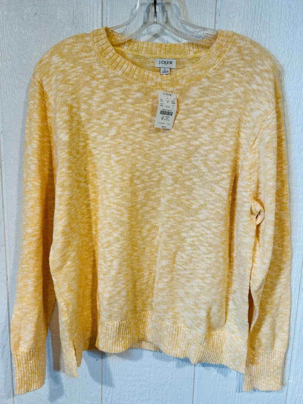 NEW J. Crew Women's Marled Yellow Crewneck Sweater